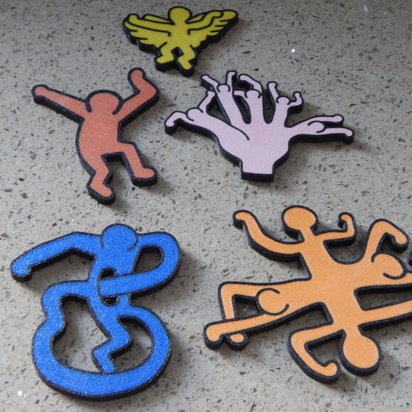 Fridge Magnets Inspired by Keith Haring Graffiti  Design. - Picture 1 of 3
